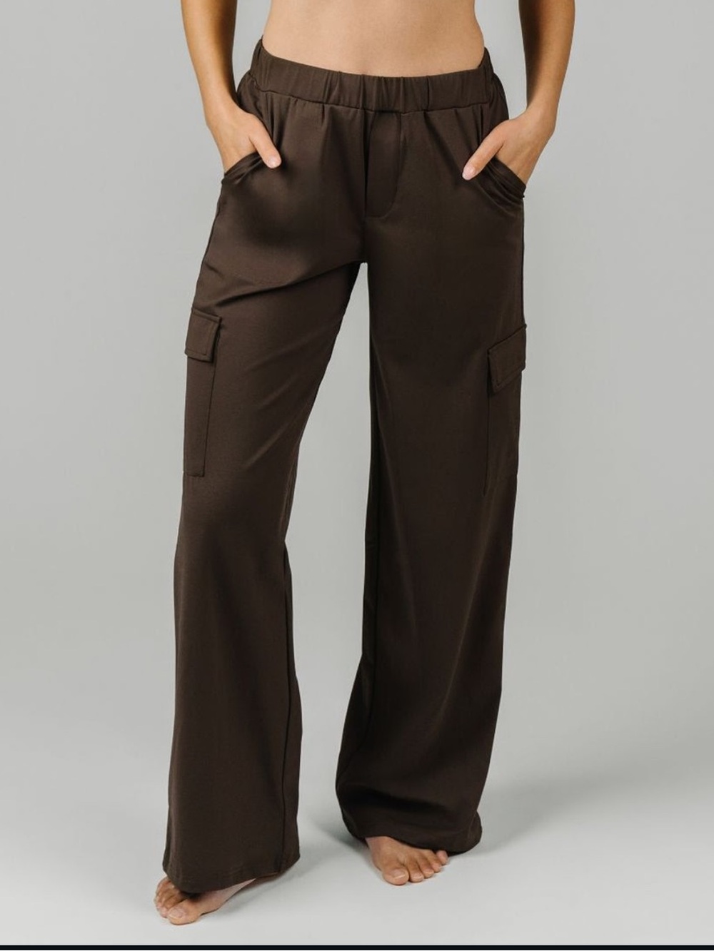 Zyia Active Bark Pressidio Peak Cargo Wide Leg Pants Size Medium